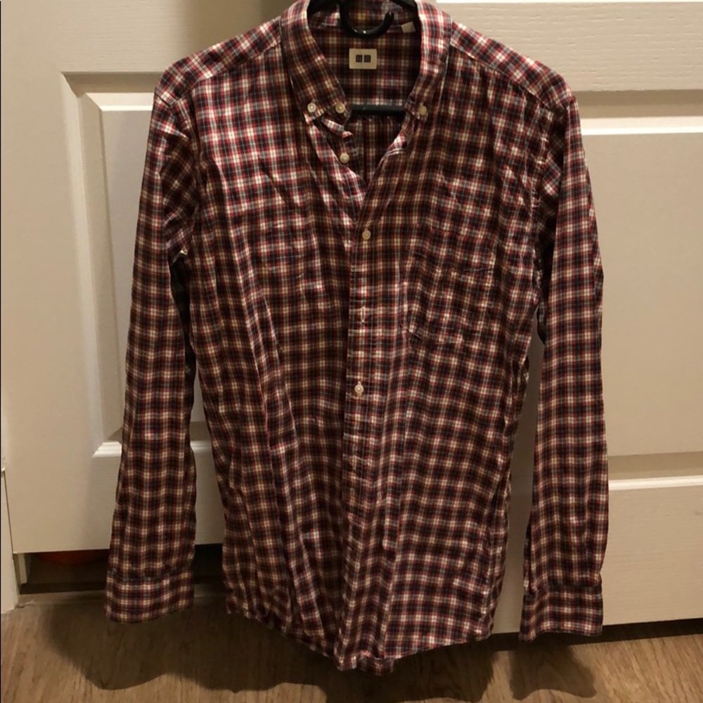 Checkered red and black uniqlo shirt